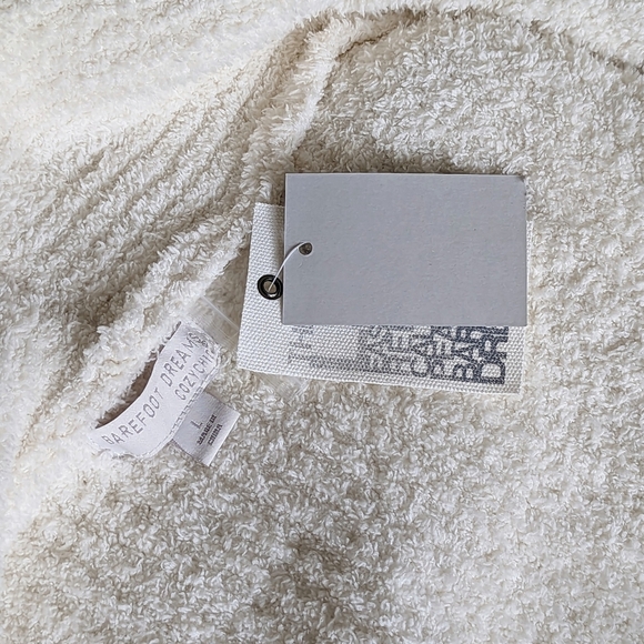 Barefoot Dreams Cardigan Cabin Cable CozyChic Knit Shawl Collar Cream L NWT - Picture 11 of 13